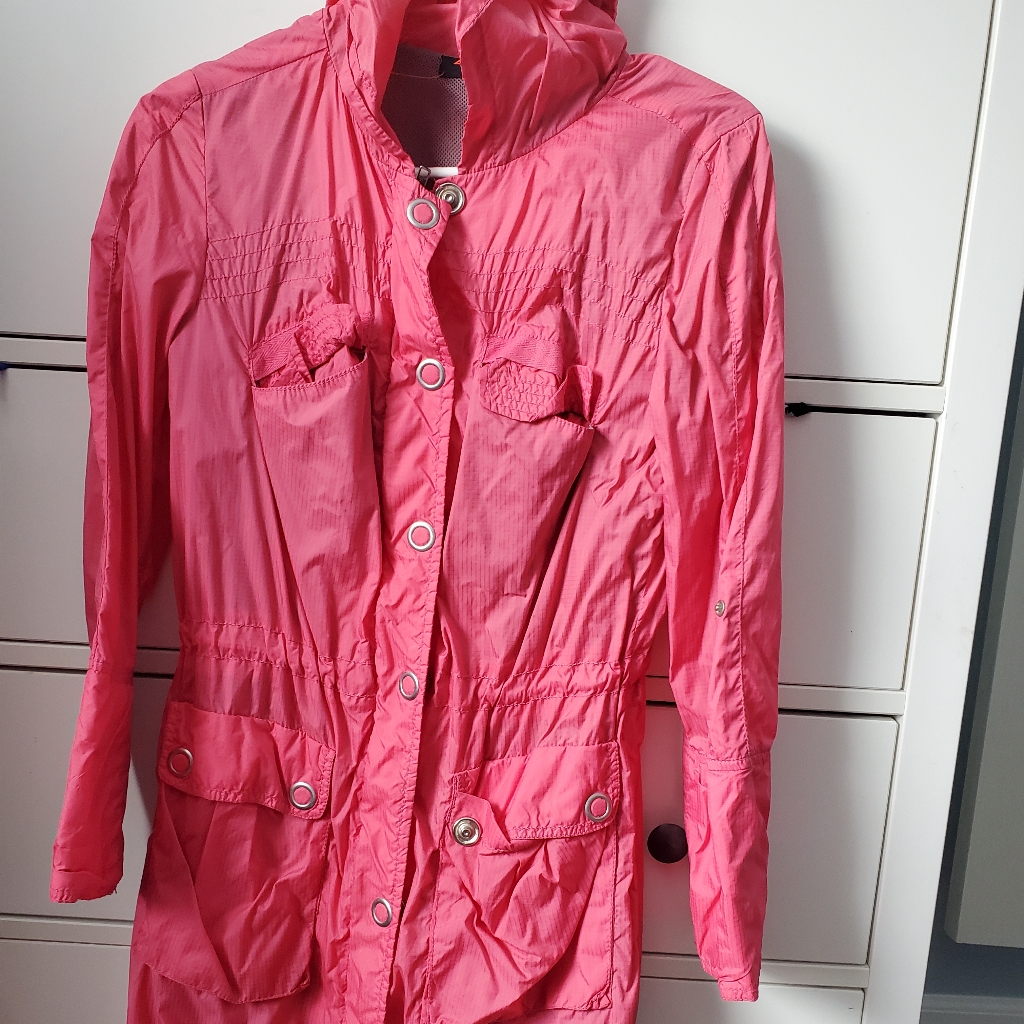 Knee Length Windbreaker-Rain Coat Longer Style Hits Just Before Knee Siz